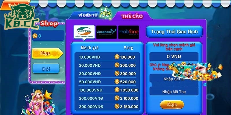 Nạp Tiền Game Bắn Cá - Bí quyết để chinh phục đại dương tại K8CC 3 Hướng dẫn nạp tiền game bắn cá tại K8CC