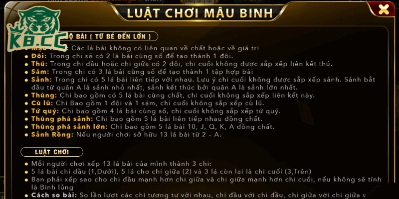 Trải Nghiệm Đỉnh Cao Với Mậu Binh Tại Nền Tảng Cá Cược K8CC 3 Luật chơi mậu binh